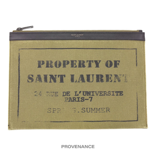 🔴 Saint Laurent Paris SLP Pochette Jour Zip Bag - Olive