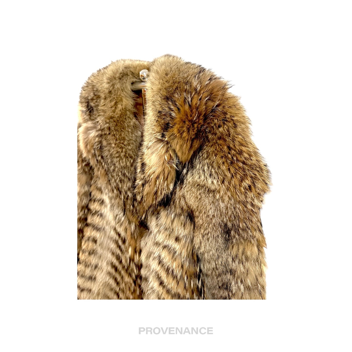 🔴 Coyote Full-Length Fur Coat - Brown Herringbone