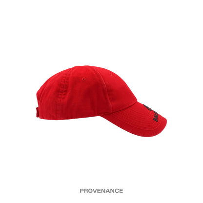 🔴 Balenciaga BB Embroidered Logo Cap - Red Black