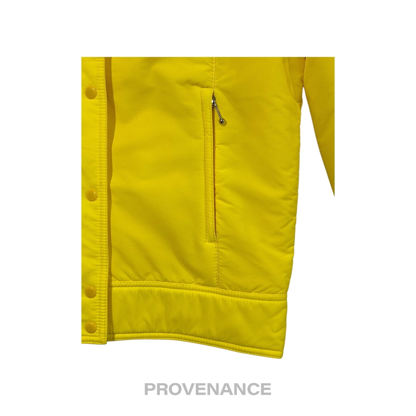 🔴 Moncler Logo Light Ski Jacket Coat - Yellow L Hood