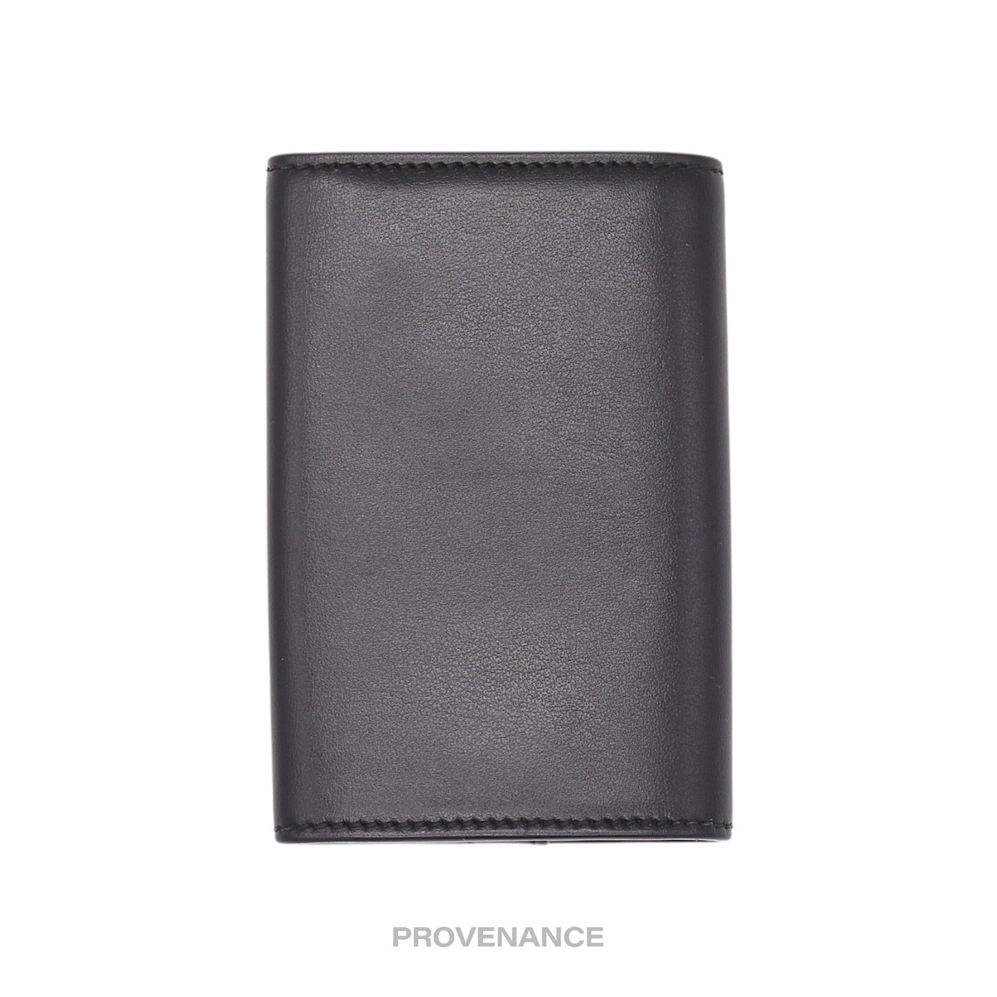 🔴 Gucci GG Vintage Logo 6 Key Holder - Black Leather Gold