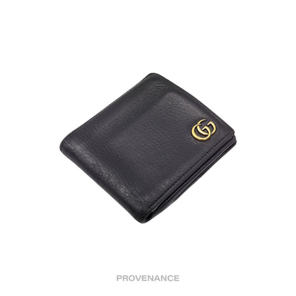 🔴 Gucci GG Marmont Snap Bifold Wallet - Black Leather