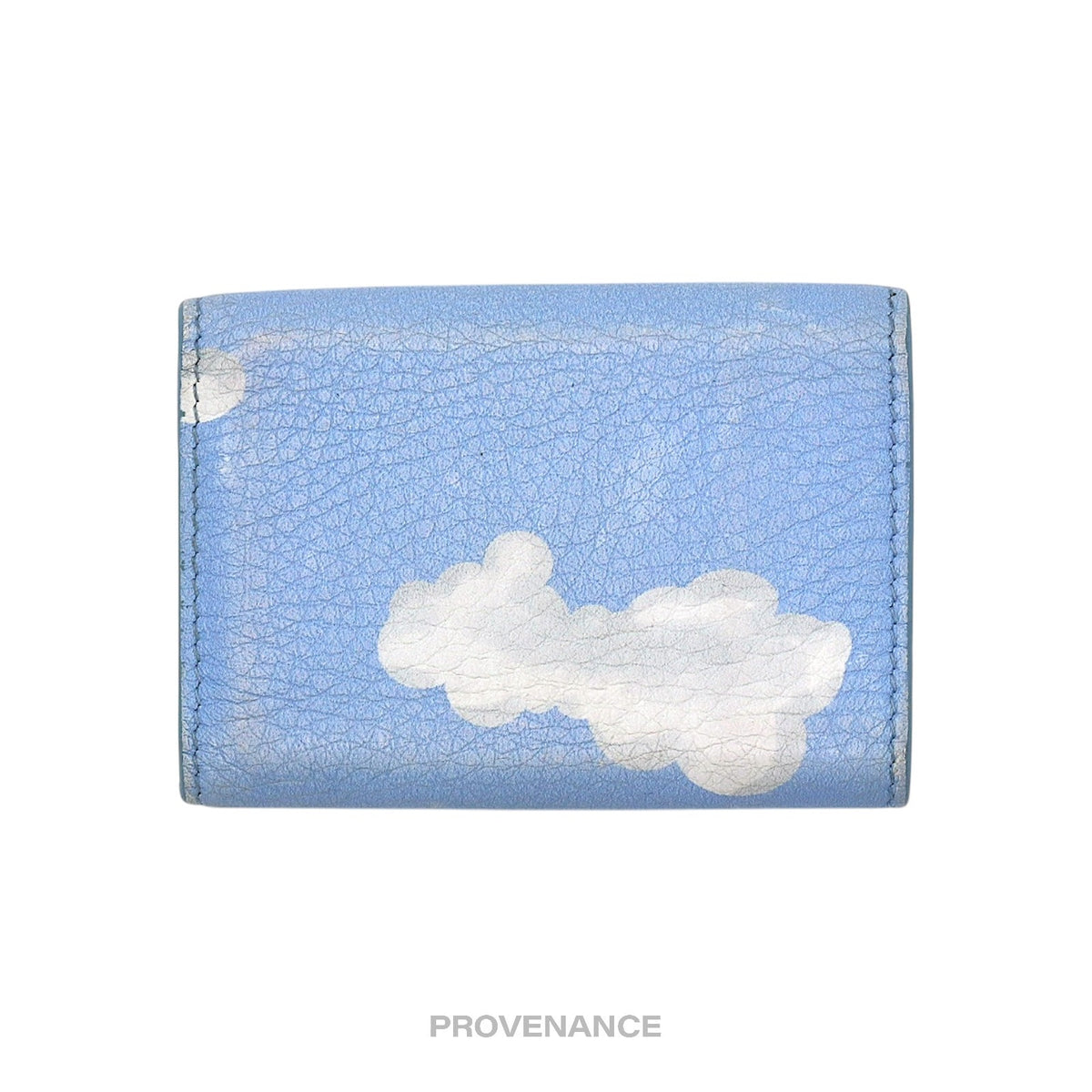 🔴 Balenciaga Papier Mini Card Wallet - Clouds Blue Leather