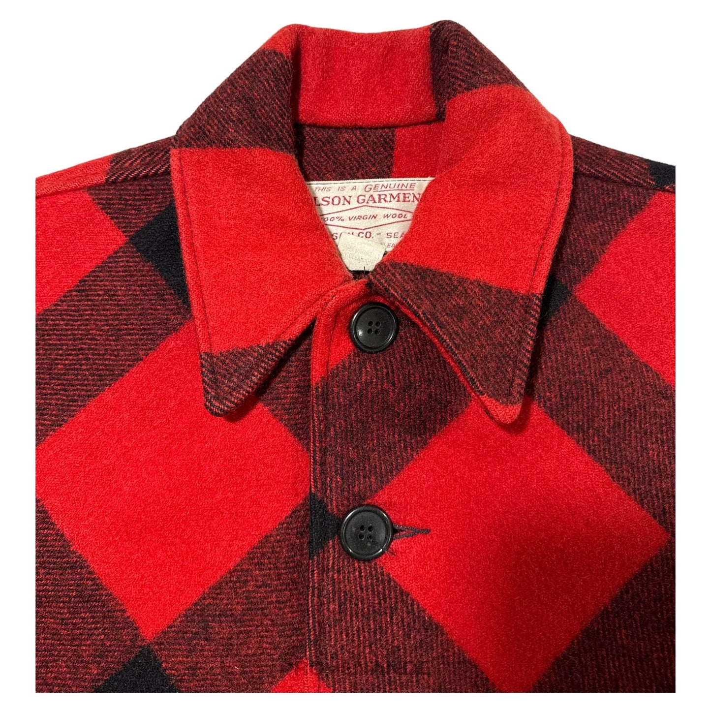 🔴 Filson Double Mackinaw Cruiser - Red/Black Plaid 36