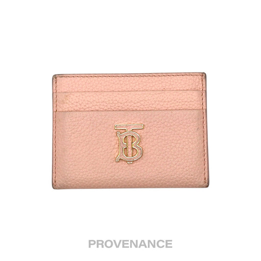 🔴 Burberry Card Holder Wallet -TB Monogram Pink Leather
