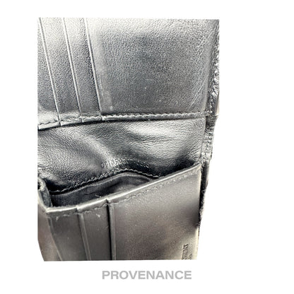 🔴 Saint Laurent Paris SLP Logo Bifold Wallet - Black