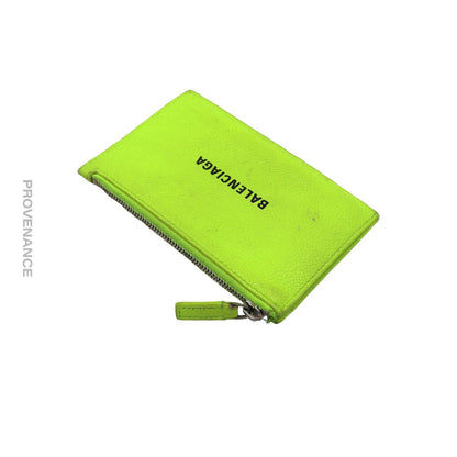 🔴 Balenciaga Logo Fragment Zip Card Wallet - Neon