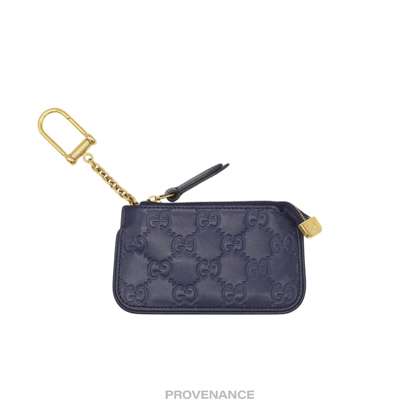 🔴 Gucci Key Pouch Cles - Navy GG Guccissima Leather