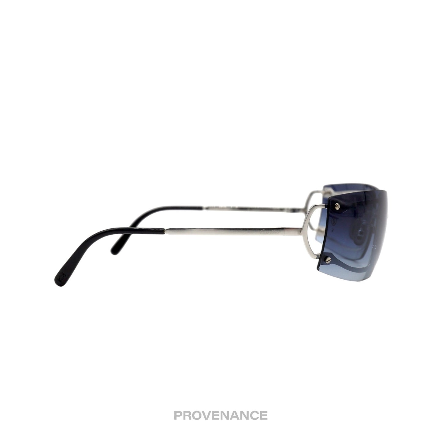 🔴 Cartier C Decor Shield Sunglasses - Platinum Blue