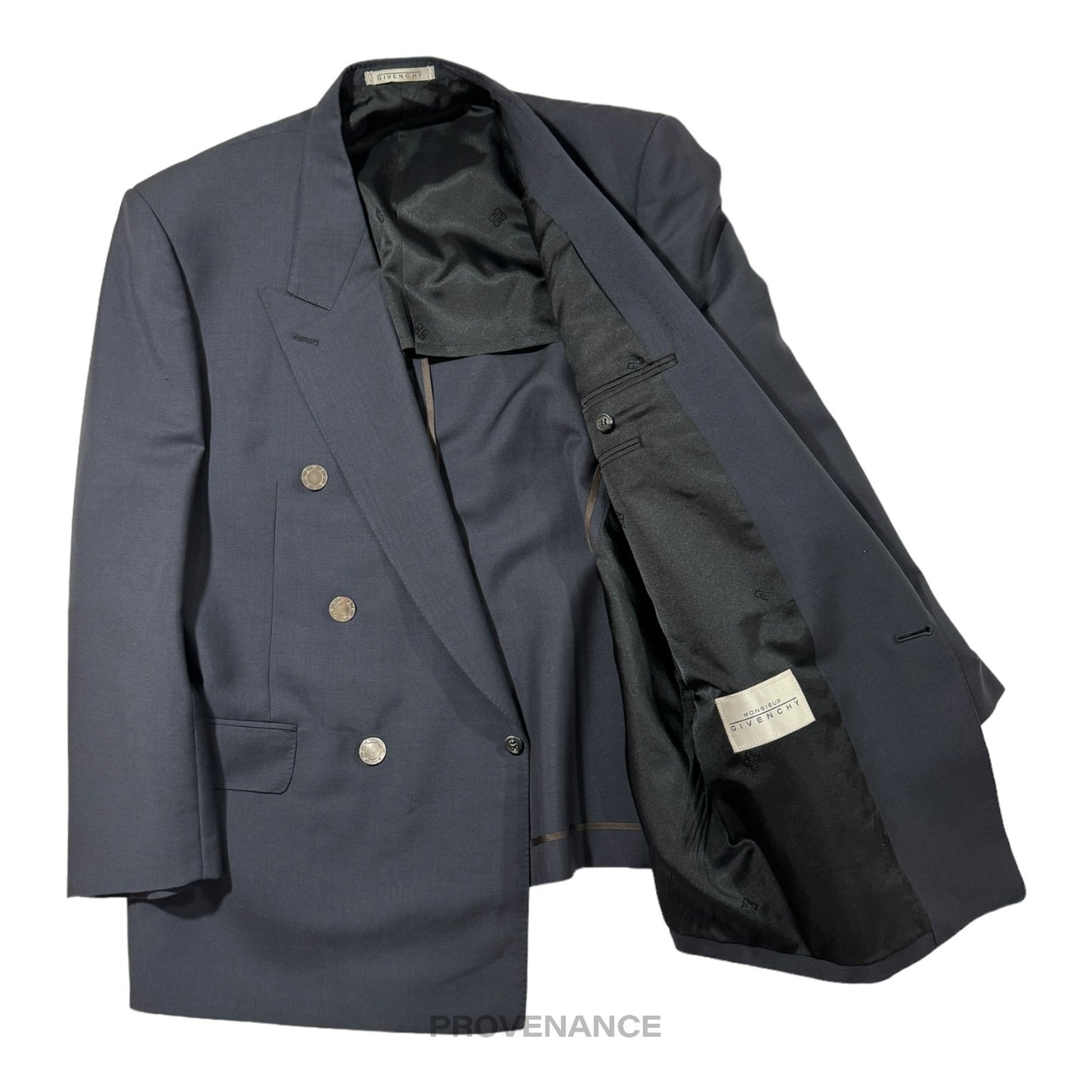 🔴 Givenchy Double Breasted Peak Lapel Jacket - Navy 38