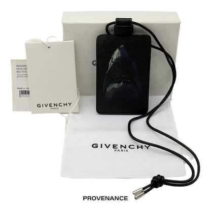 🔴 Givenchy Shark ID Lanyard Card Case - Black