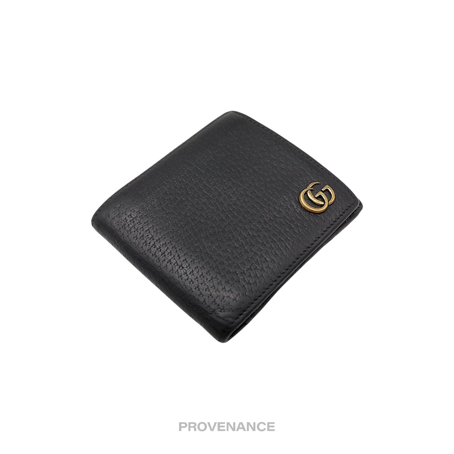 🔴 Gucci GG Marmont Bifold Wallet - Black Leather