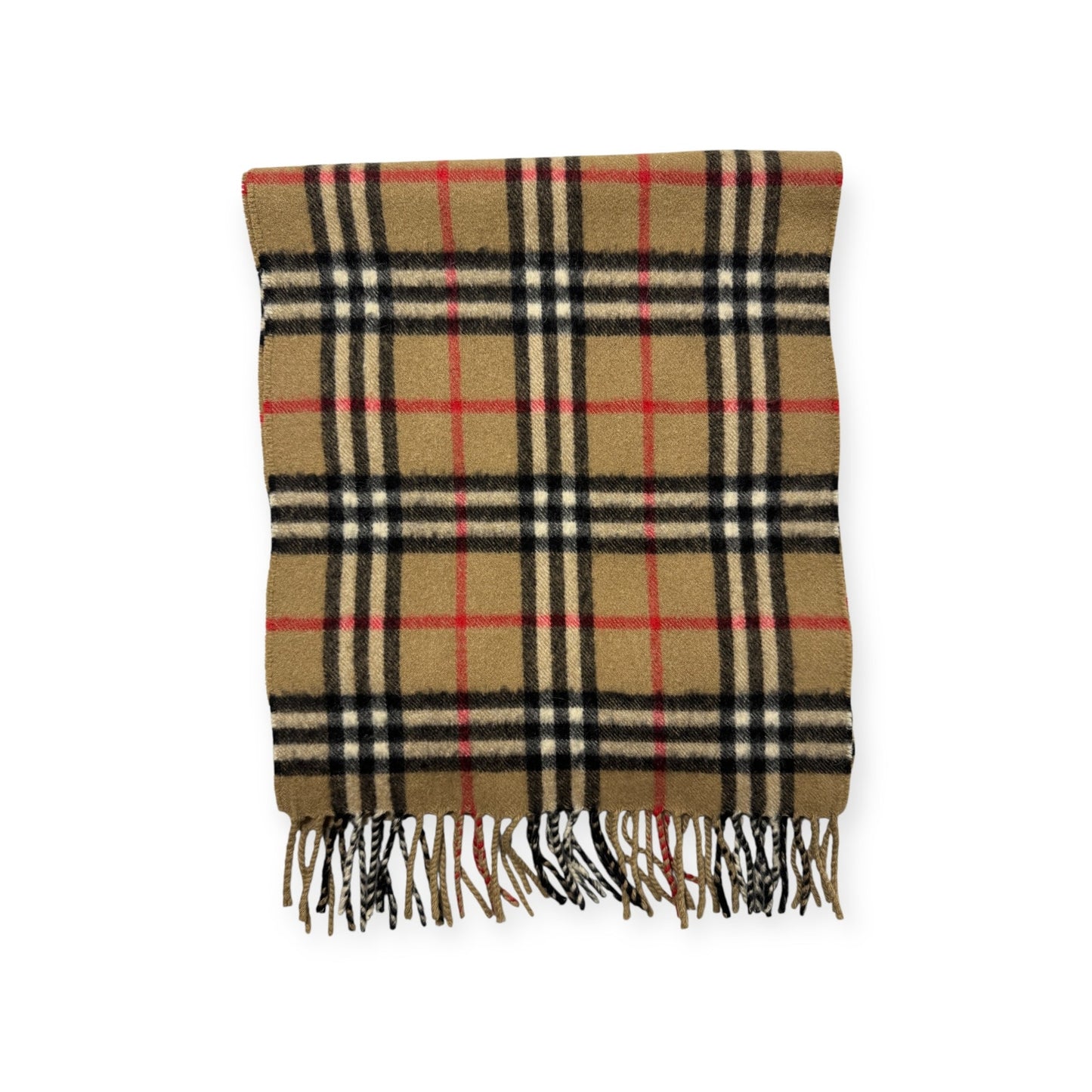🔴 Vintage Burberrys Scarf Nova Check 100% Cashmere Camel