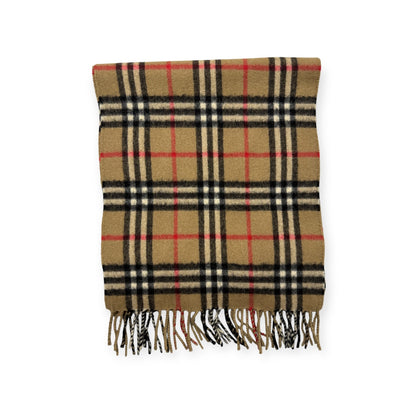 🔴 Vintage Burberrys Scarf Nova Check 100% Cashmere Camel