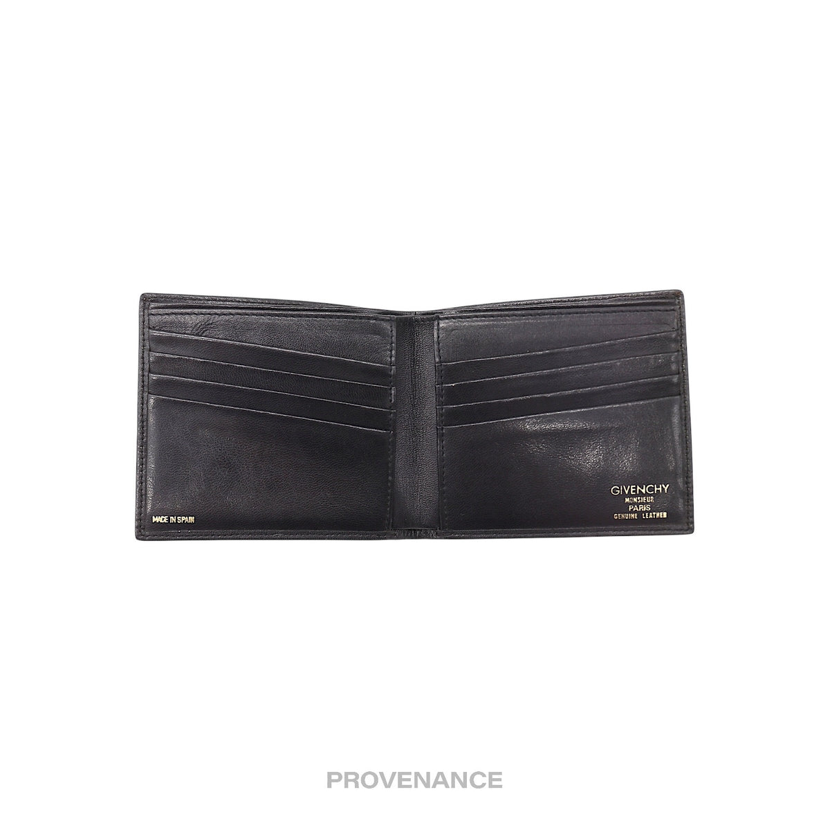 🔴 Givenchy 4G Logo 8CC Bifold Wallet - Monsieur Black Leather