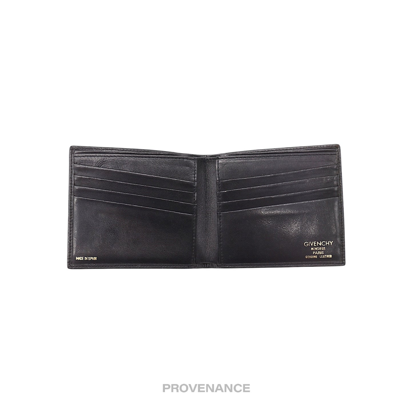 🔴 Givenchy 4G Logo 8CC Bifold Wallet - Monsieur Black Leather