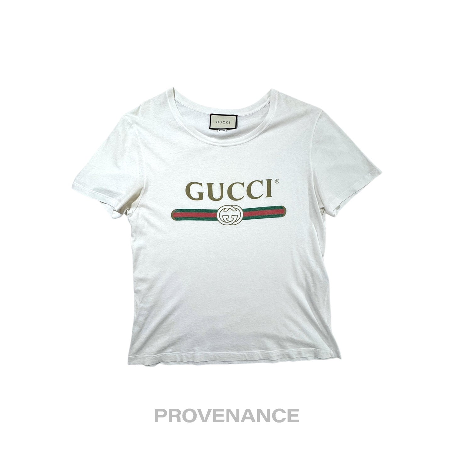🔴 Gucci GG Signature Web Vintage Logo T-Shirt - White S