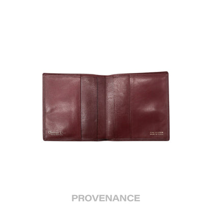 🔴 Christian Dior Bifold Wallet - Burgundy Calfskin Leather