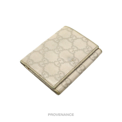 🔴 Gucci Card Wallet - Chalk Guccissima Leather