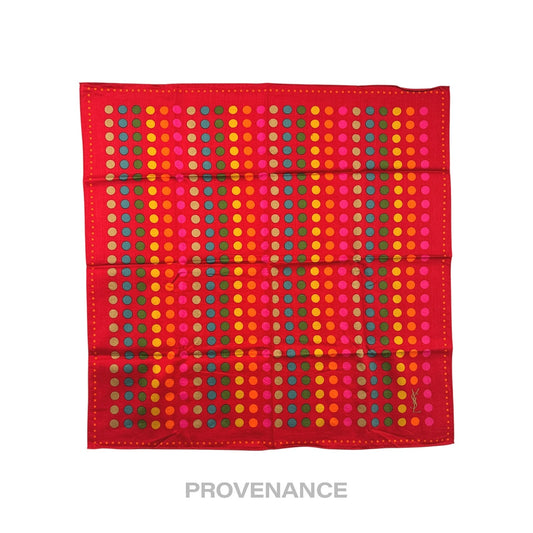 🔴 Yves Saint Laurent YSL Handkerchief Scarf 50 - Red Dot