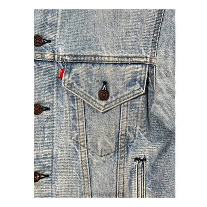 🔴 LEVIS Denim Jacket - Vintage Blue Hand-Painted Patch 40 M