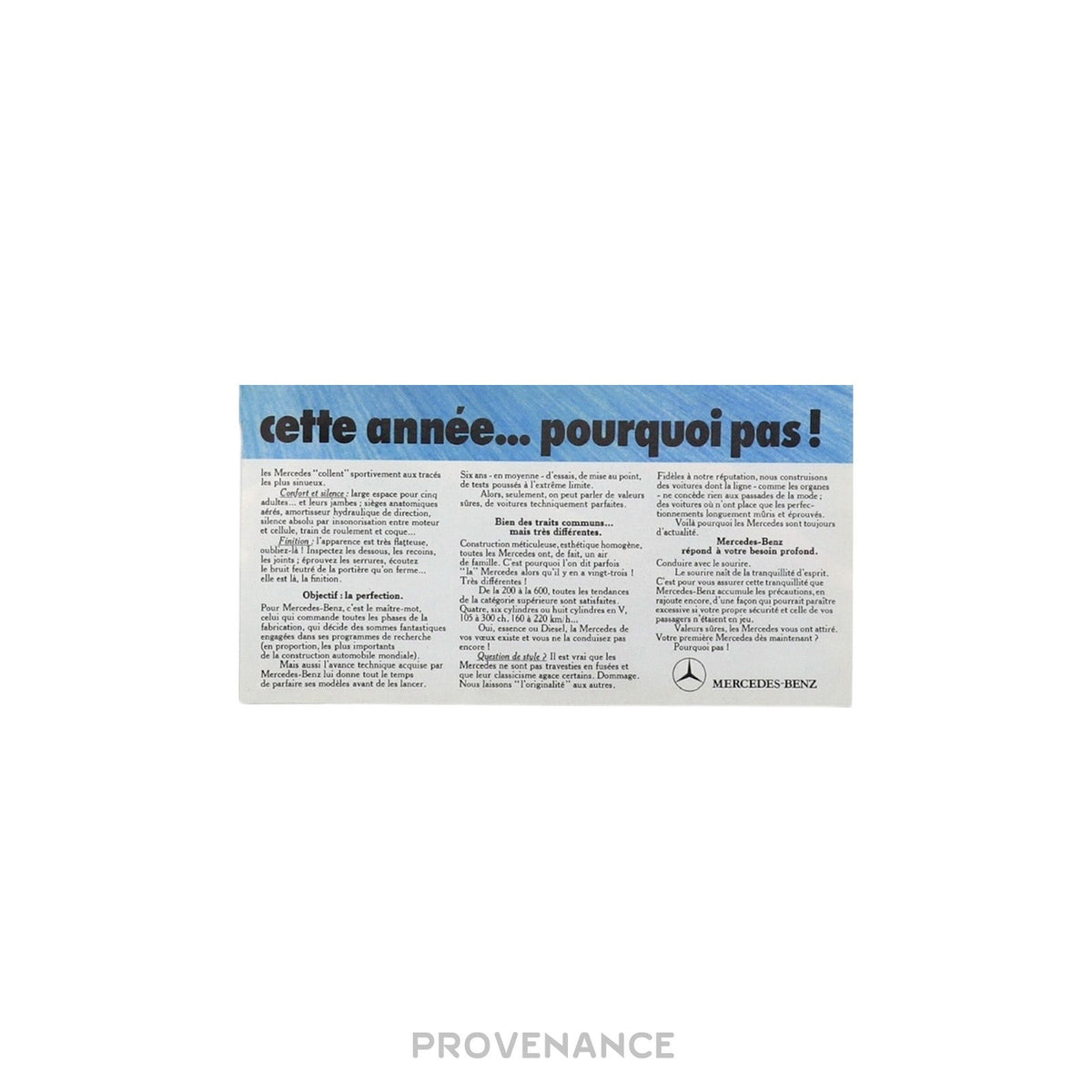 🔴 Mercedes-Benz Antique Vintage Newsprint Ad - French Road