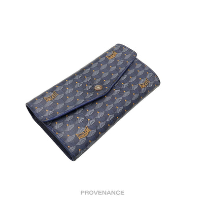 🔴 Faure Le Page Rabat Grand Long Wallet - Blue Ecailles