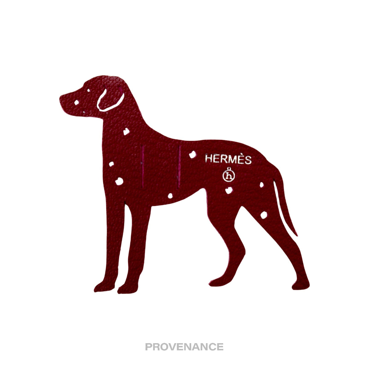 🔴 Hermes petit "h" Dalmation dog Charm - Red Leather