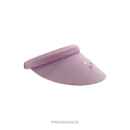 🔴 Balenciaga Logo Embroidered Visor - Lavender Geometric