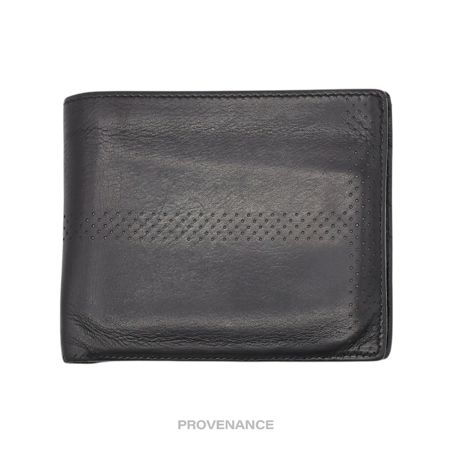 🔴 Hermès 8CC Bifold Wallet - Black Perforated H