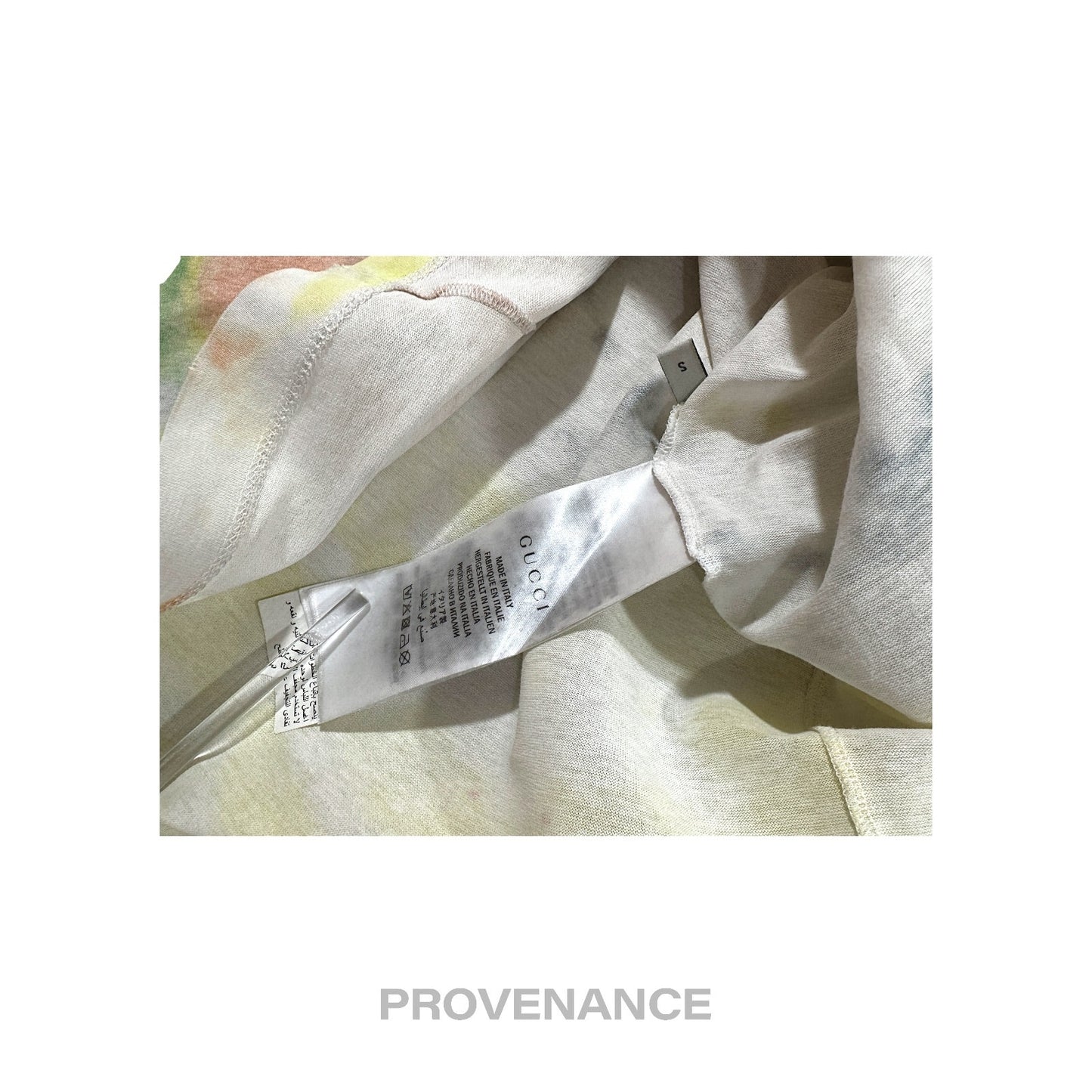 🔴 Gucci GG  Vintage Logo T-Shirt - Tie Dye White  S