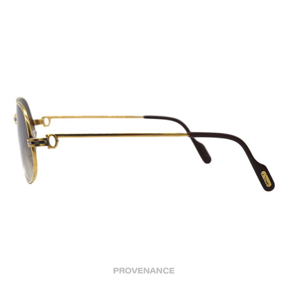 🔴 Cartier Panthere MM Sunglasses - Gold Brown 56