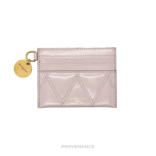 🔴 Givenchy Card Holder Wallet - Quilted Blush Leather