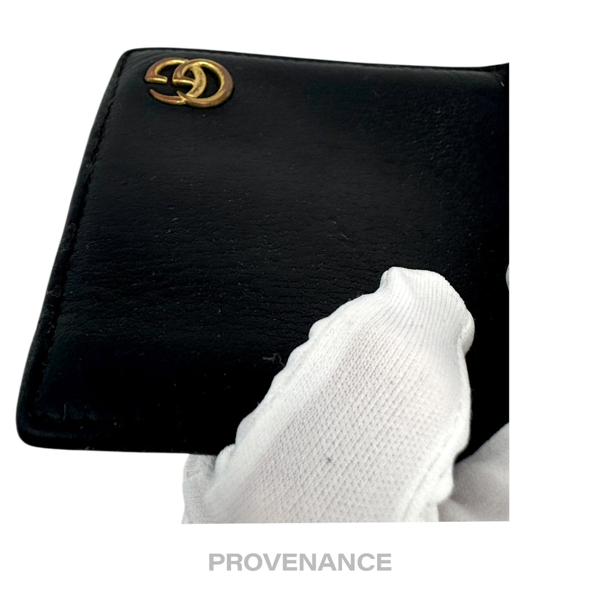 🔴 Gucci GG Marmont Bifold Wallet - Black Leather