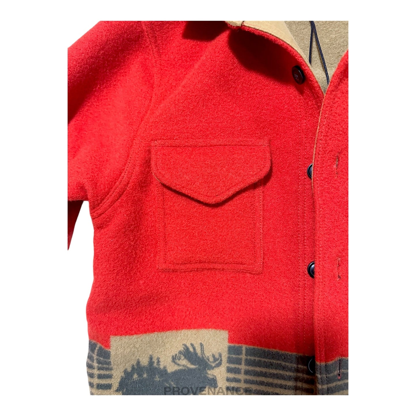 🔴 Filson Wool Jac-Shirt Jacquard Red Forest Moose - XS