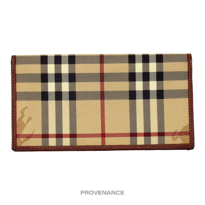 🔴 Burberry Long Wallet - Nova Check Brown