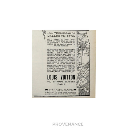 🔴 Louis Vuitton Antique Vintage Newsprint Ad - Trunks