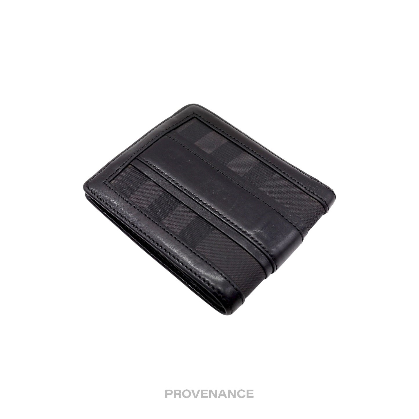 🔴 Burberry Bifold Wallet -  London Check Black Charcoal