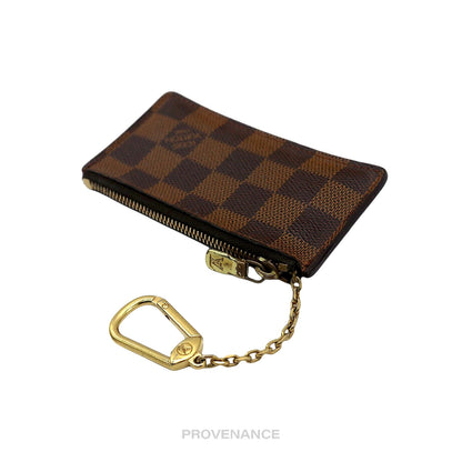 🔴 Louis Vuitton Two Tone Key Pouch Cles - Damier Ebene