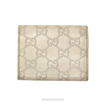 🔴 Gucci Card Wallet - Chalk Guccissima Leather