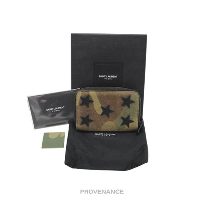 🔴 Saint Laurent Paris SLP 6 Key Wallet - Camouflage Stars