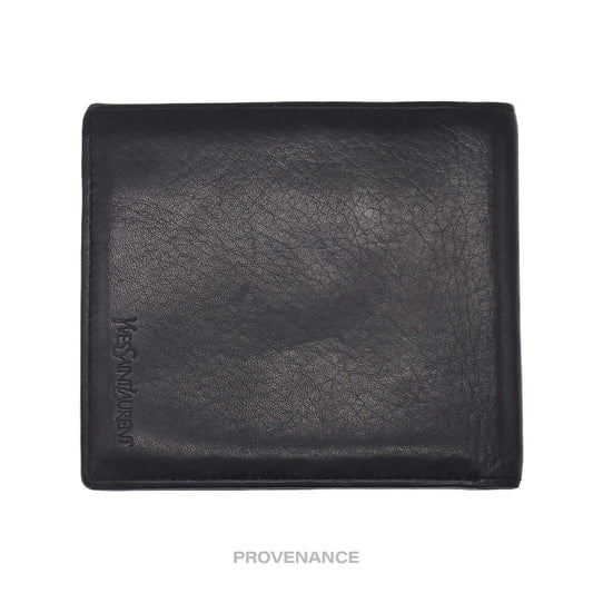 🔴 Yves Saint Laurent Bifold Wallet - Black Leather