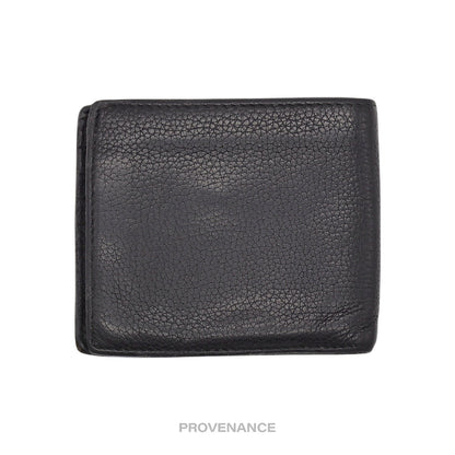 🔴 Gucci Vintage Logo Bifold Wallet - Black Leather