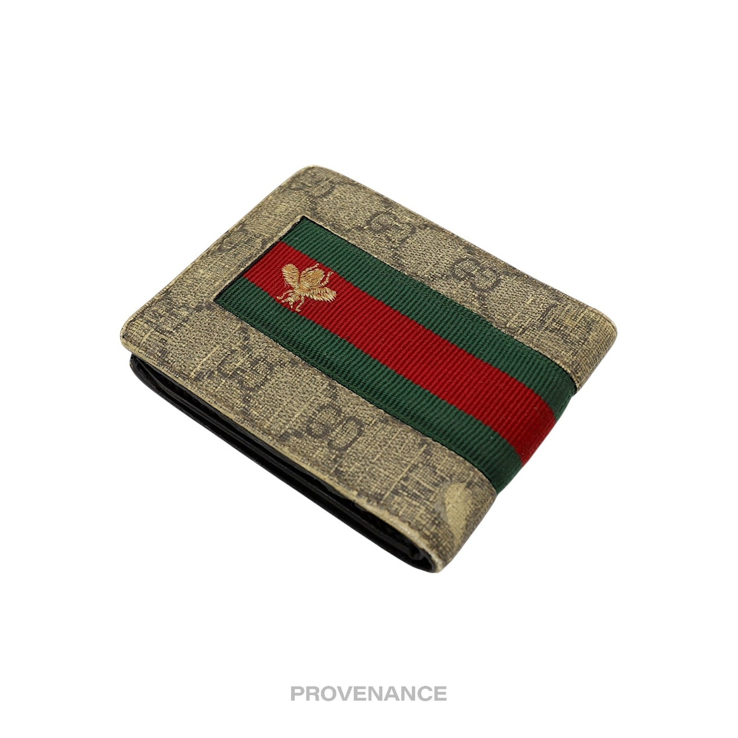 🔴 Gucci GG Supreme 8CC Bifold Wallet - Signature Web Bee