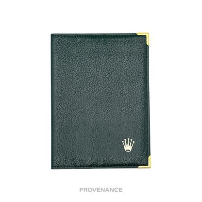 🔴 Rolex Crown Passport Wallet - Forest Green Leather