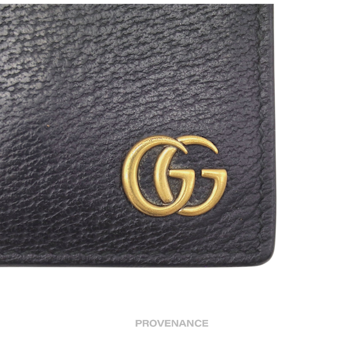 🔴 Gucci GG Marmont Bifold Wallet - Black Leather