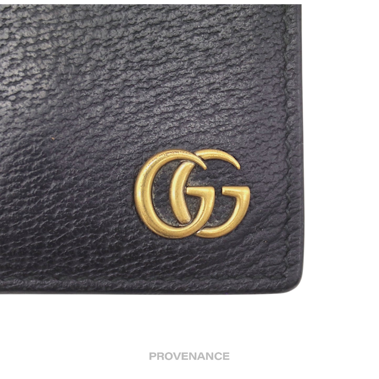 🔴 Gucci GG Marmont Bifold Wallet - Black Leather