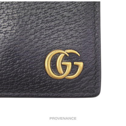 🔴 Gucci GG Marmont Bifold Wallet - Black Leather