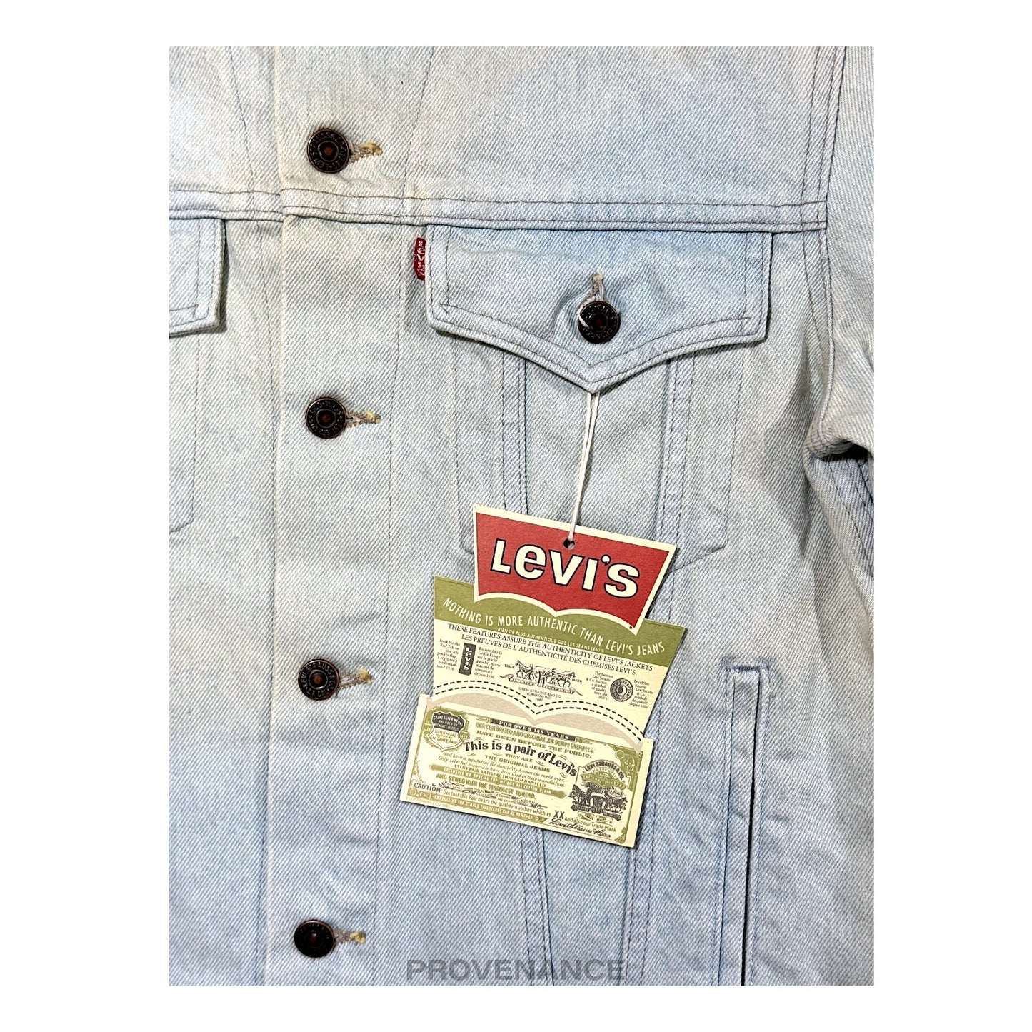 🔴 LEVIS Denim Jacket - Light Blue 38 NOS Tags