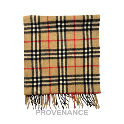 🔴 Vintage Burberrys Scarf Nova Check 100% Cashmere Camel